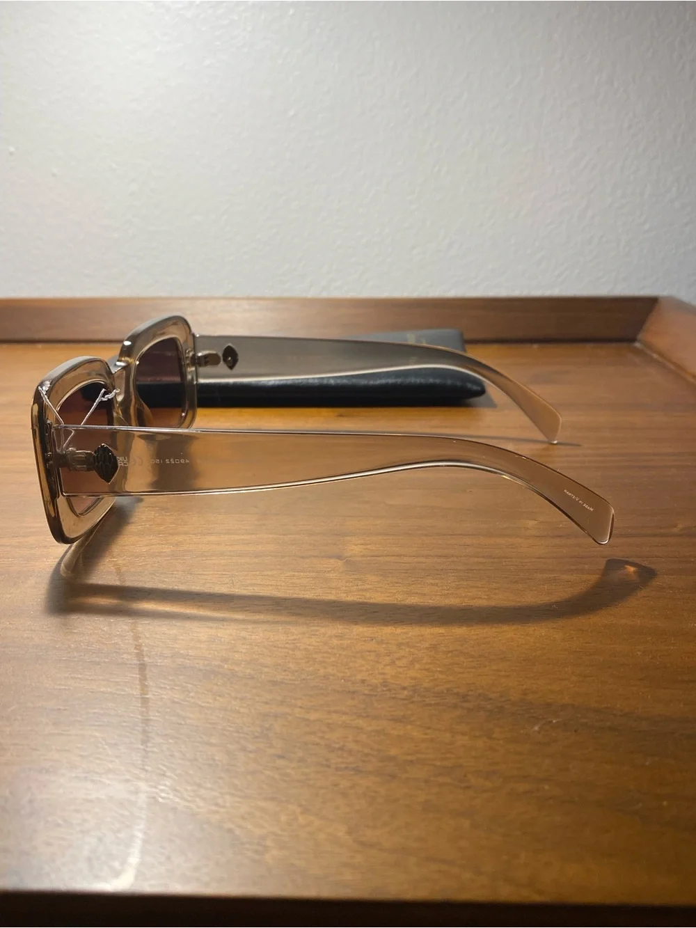 Kurt Geiger Transparent Brown Oversized Square Sunglasses